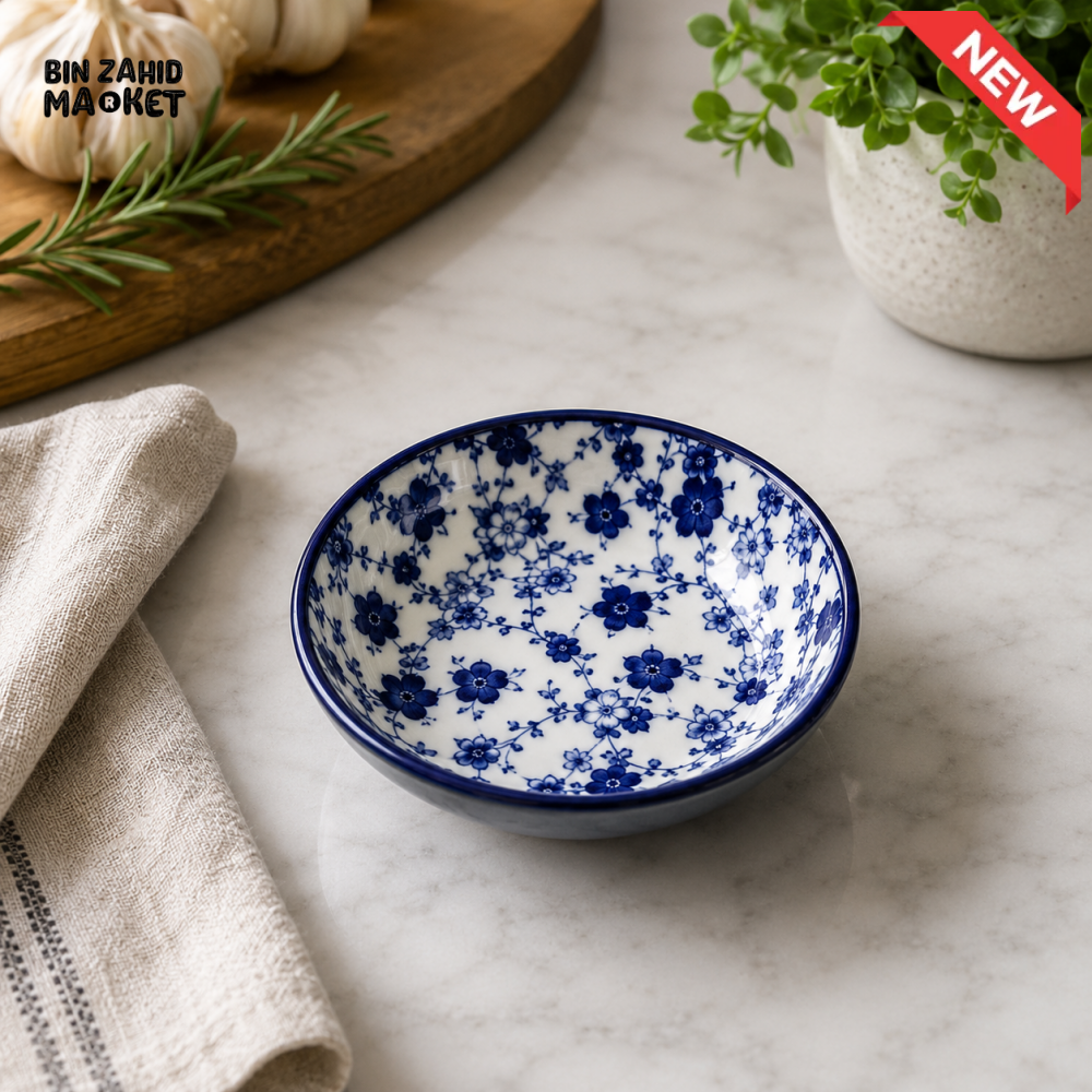 BLUE FLORAL PORCELAIN DESSERT & SIDE PLATE 8.75 CM – 387WD