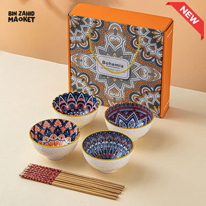 BOHEMIAN PORCELINE BOWL SET 4 PIECES BOWL SET