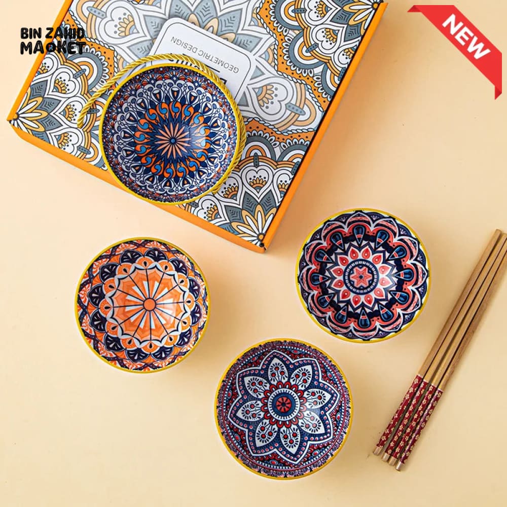 BOHEMIAN PORCELINE BOWL SET 4 PIECES BOWL SET