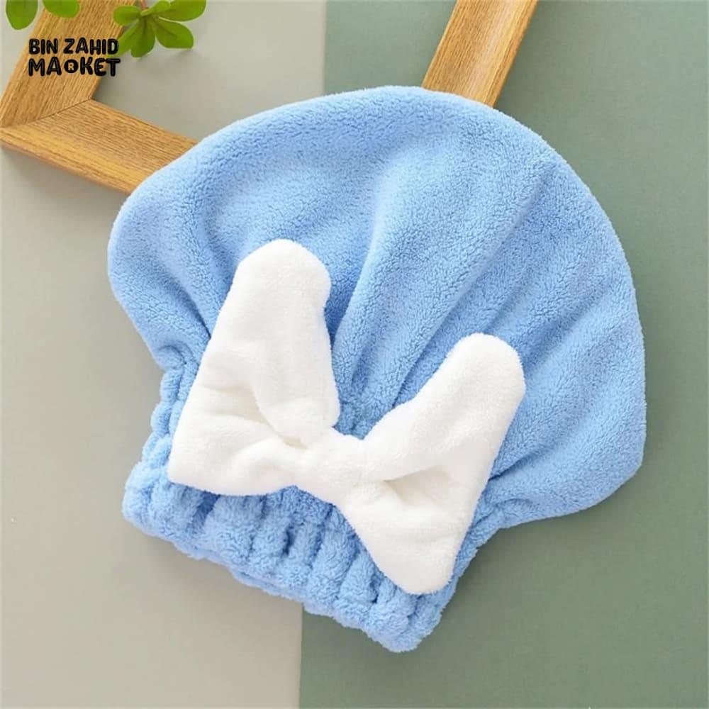 BOW TIE SHOWER TOWEL CAP