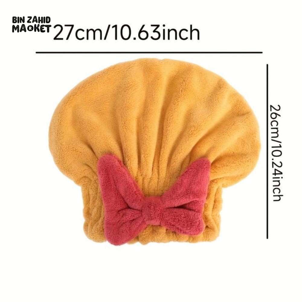 BOW TIE SHOWER TOWEL CAP