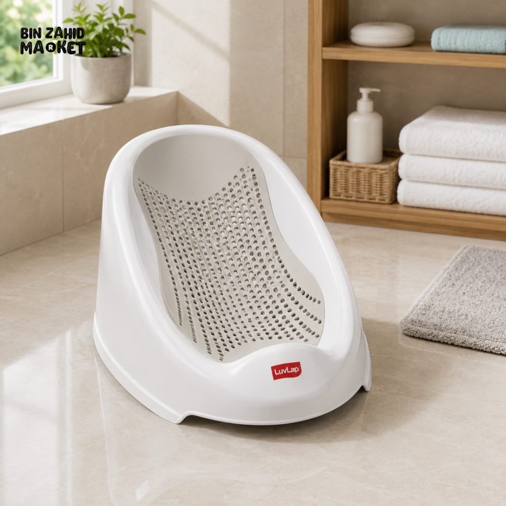 BREATHABLE BABY BATH SUPPORT SEAT - WHITE