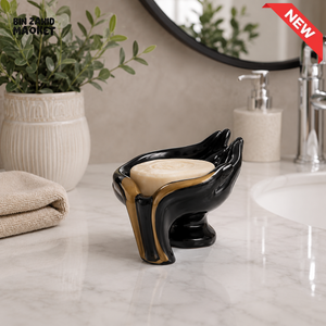 BRILLIANT BATHROOM SOAP DISH - BLACK & GOLDEN