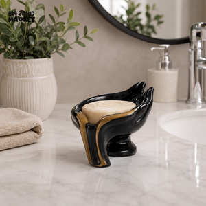 BRILLIANT BATHROOM SOAP DISH - BLACK & GOLDEN