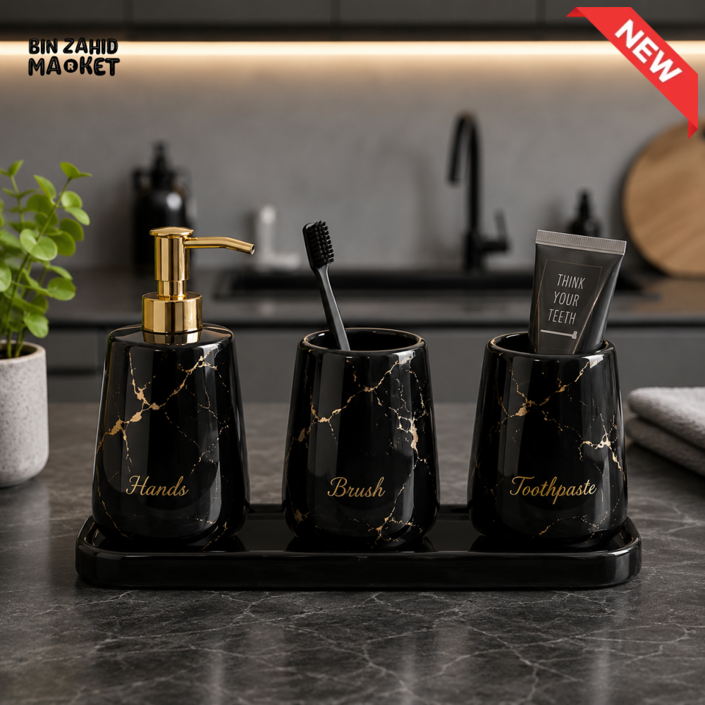 BRILLIANT CERAMIC BATHROOM ACCESSORIES SET – 4 PCS