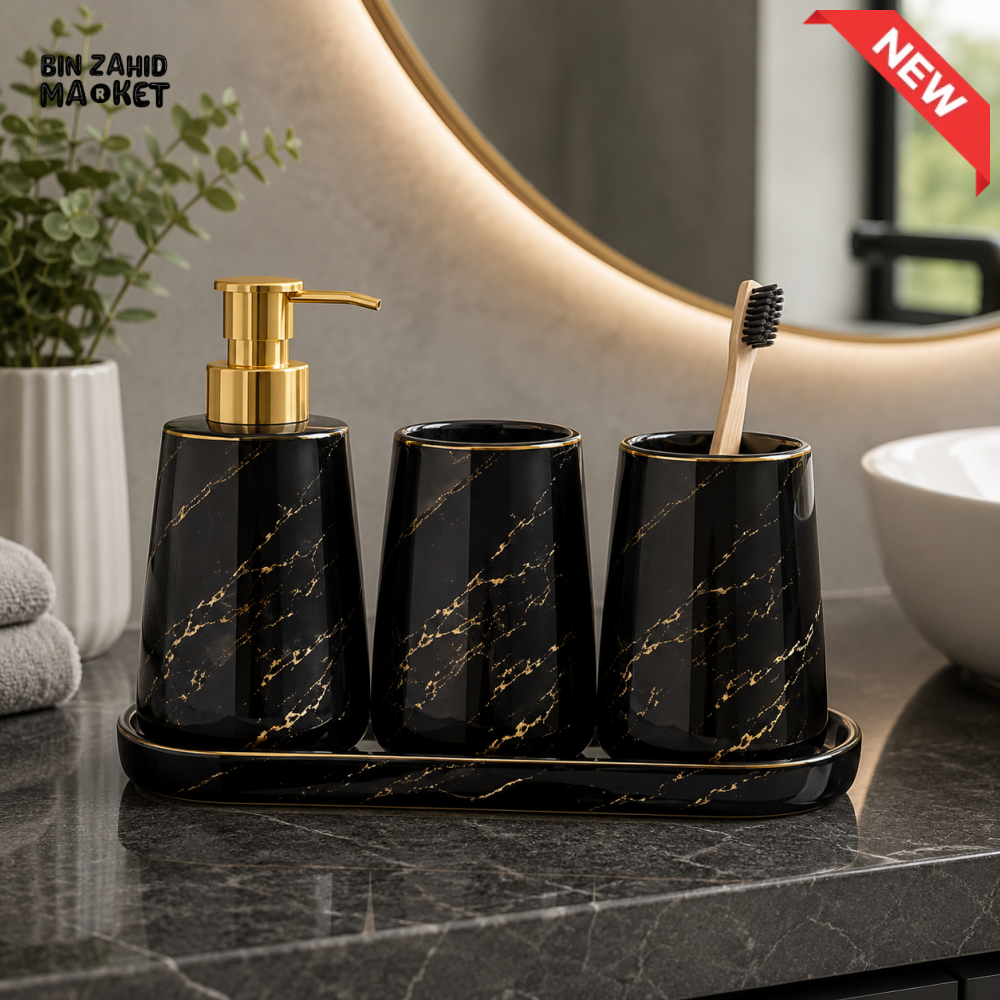 BRILLIANT CERAMIC BATHROOM ACCESSORIES SET – 4 PCS