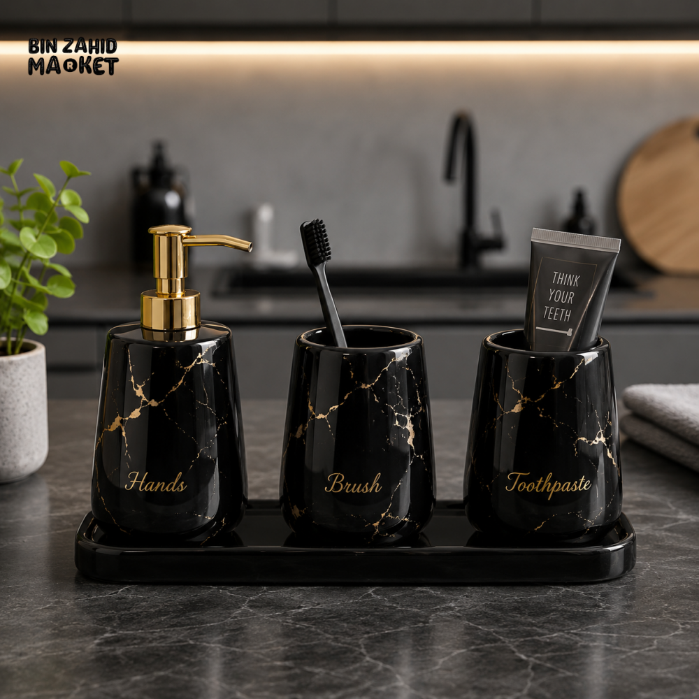 BRILLIANT CERAMIC BATHROOM ACCESSORIES SET – 4 PCS