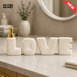 BRILLIANT CERAMIC LOVE DECOR SIGN - CREAM