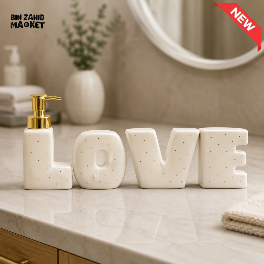 BRILLIANT CERAMIC LOVE DECOR SIGN - CREAM