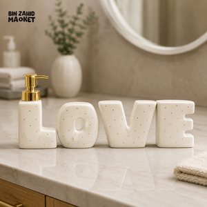 BRILLIANT CERAMIC LOVE DECOR SIGN - CREAM