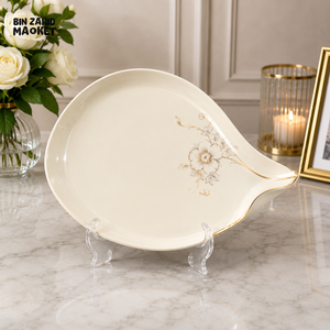 BRILLIANT LEAF SHAPED CERAMIC SERVING DISH - 9.5 INCH