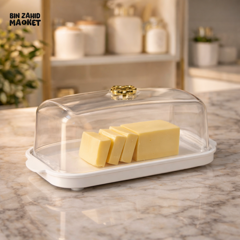 BUTTER DISH WITH CLEAR LID – MODERN KITCHEN BUTTER STORAGE CONTAINER FOR FRIDGE & COUNTERTOP