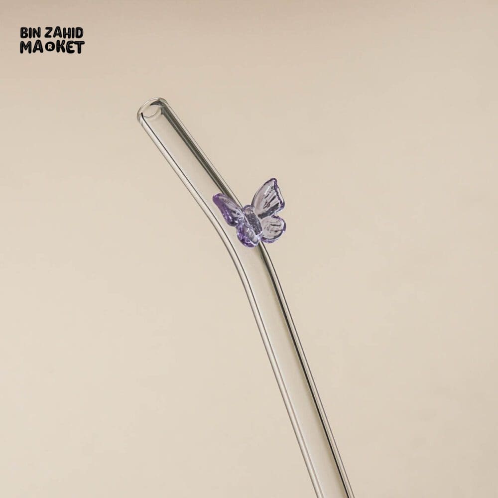 Butterfly/Stars Glass Straws - 4Pcs