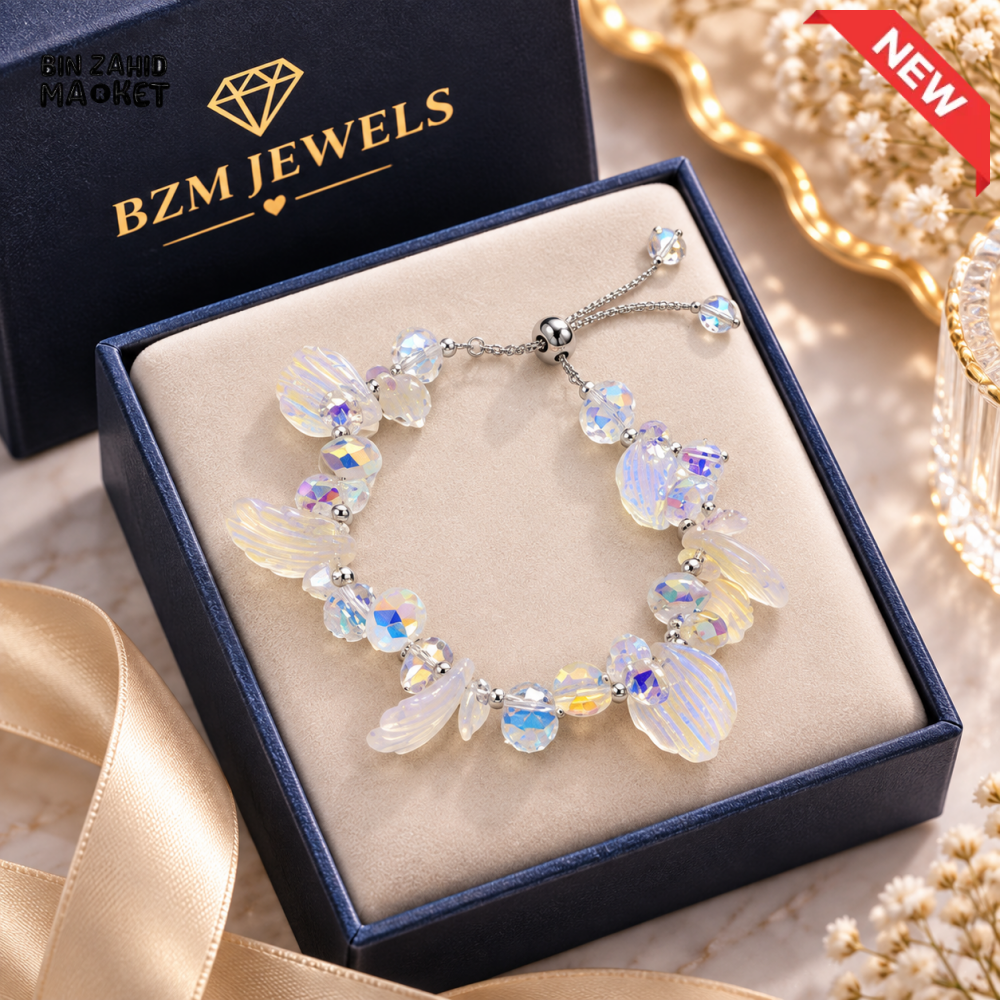 BZM JEWELS IRIDESCENT CRYSTAL CHARM ADJUSTABLE BRACELET