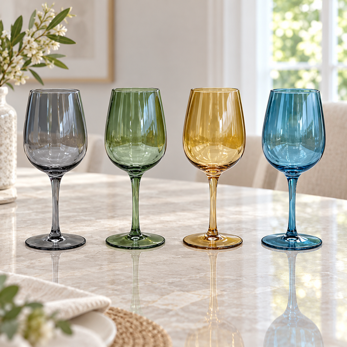 Danny Home 4 Piece Coloured Goblet Set - 450 ml