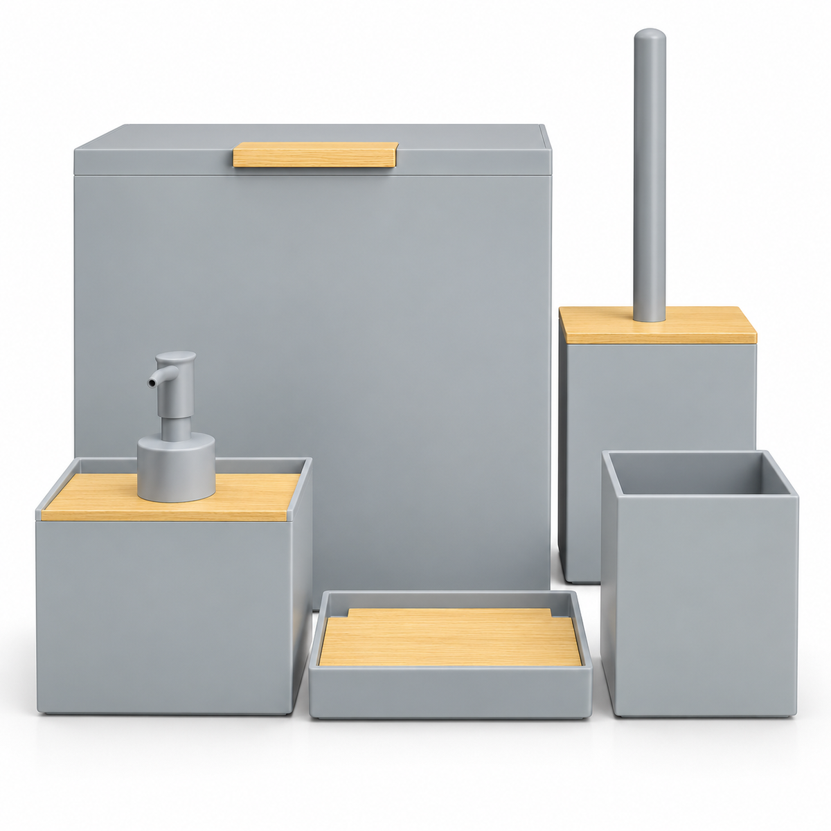 Square Acrylic Bathroom Set - 5 Pieces