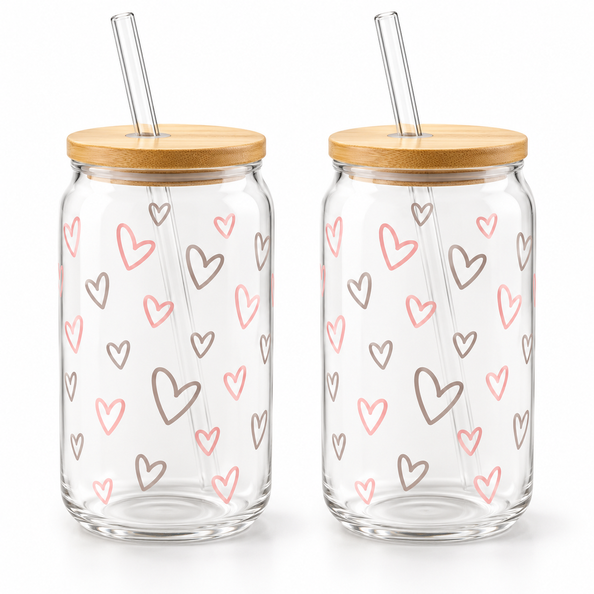Danny Home 2 Piece Heart Glass Tumbler - 500 ml