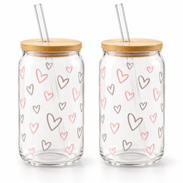 Danny Home 2 Piece Heart Glass Tumbler - 500 ml