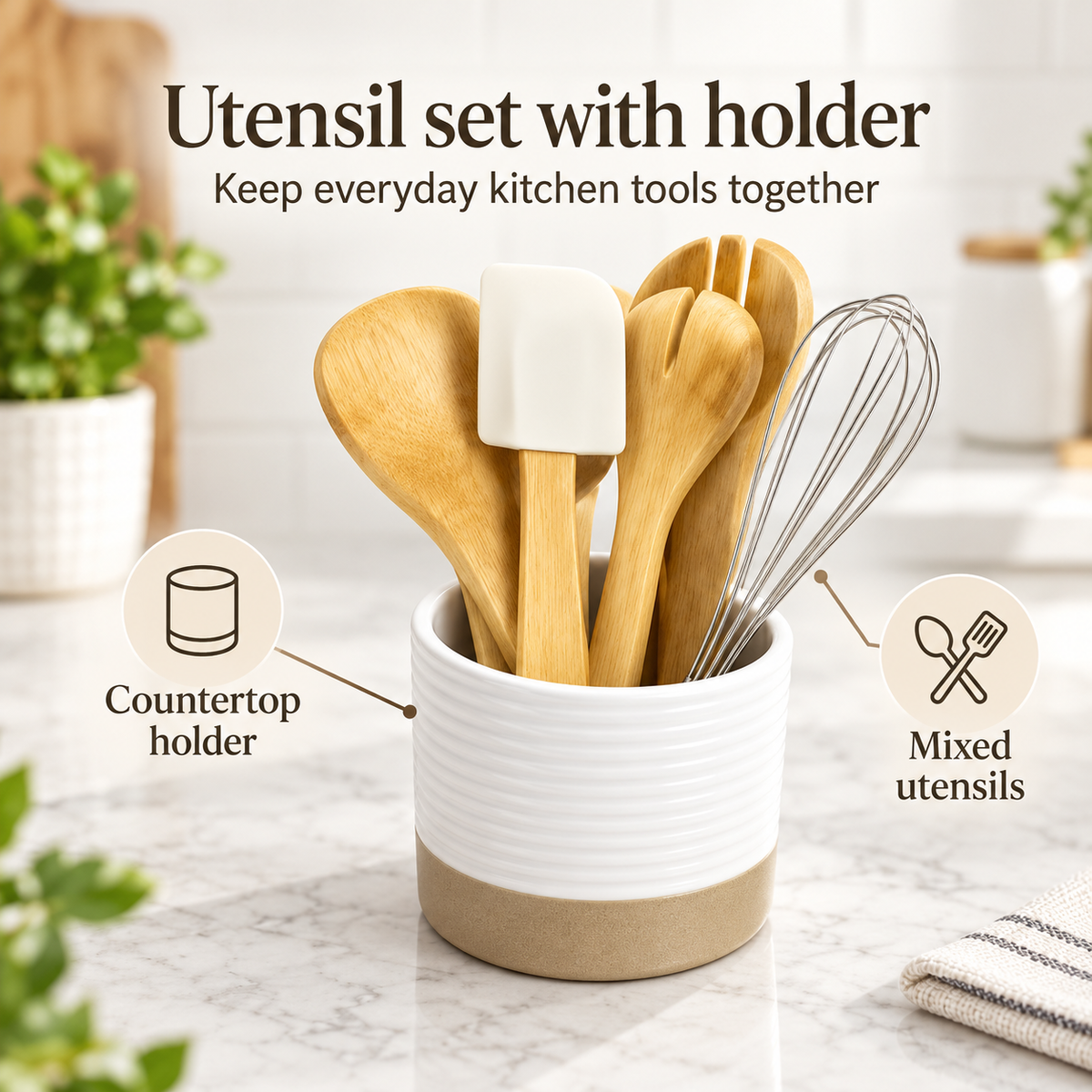 Danny Home Utensil Set With Holder