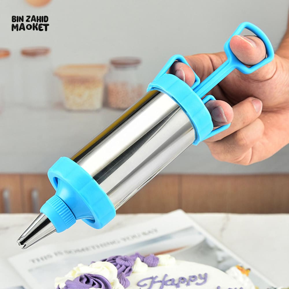 CAKE ICING DECORATING SYRINGE SET WITH NOZZLES