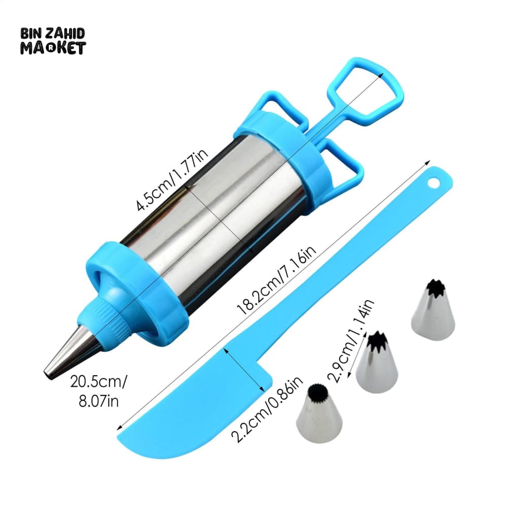 CAKE ICING DECORATING SYRINGE SET WITH NOZZLES