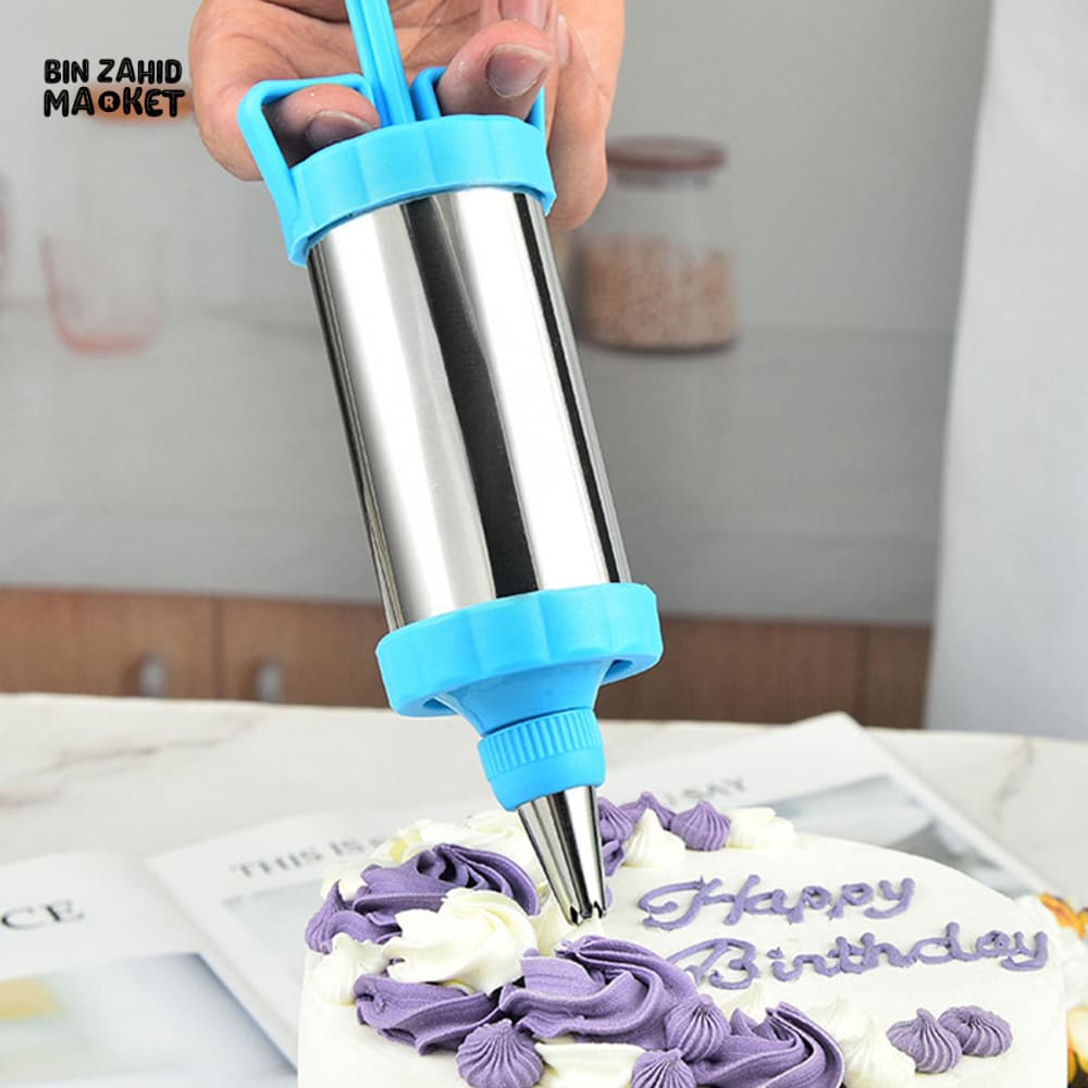 CAKE ICING DECORATING SYRINGE SET WITH NOZZLES
