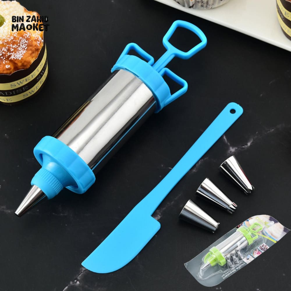 CAKE ICING DECORATING SYRINGE SET WITH NOZZLES