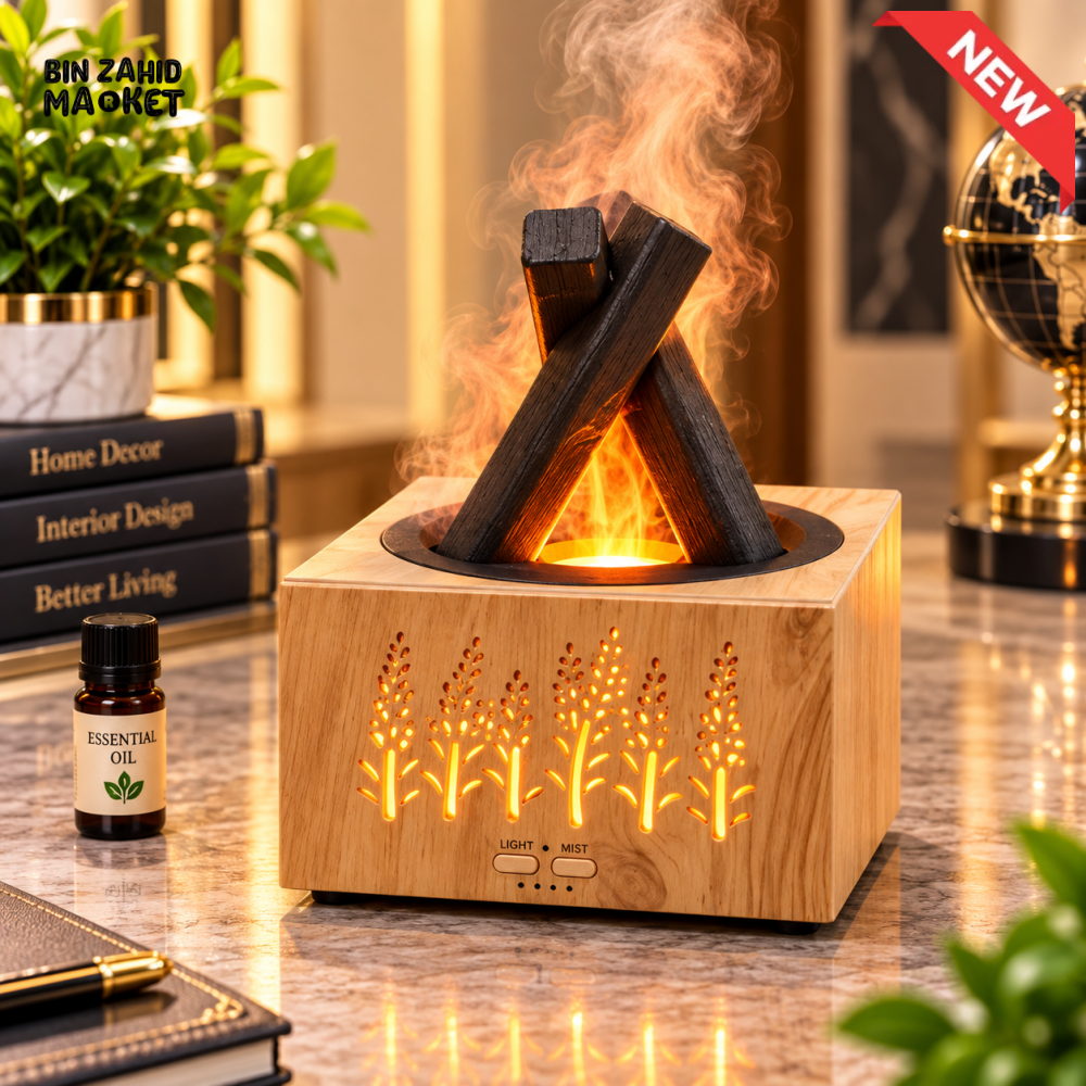 CAMPFIRE FLAME AROMA DIFFUSER WITH LED LIGHT