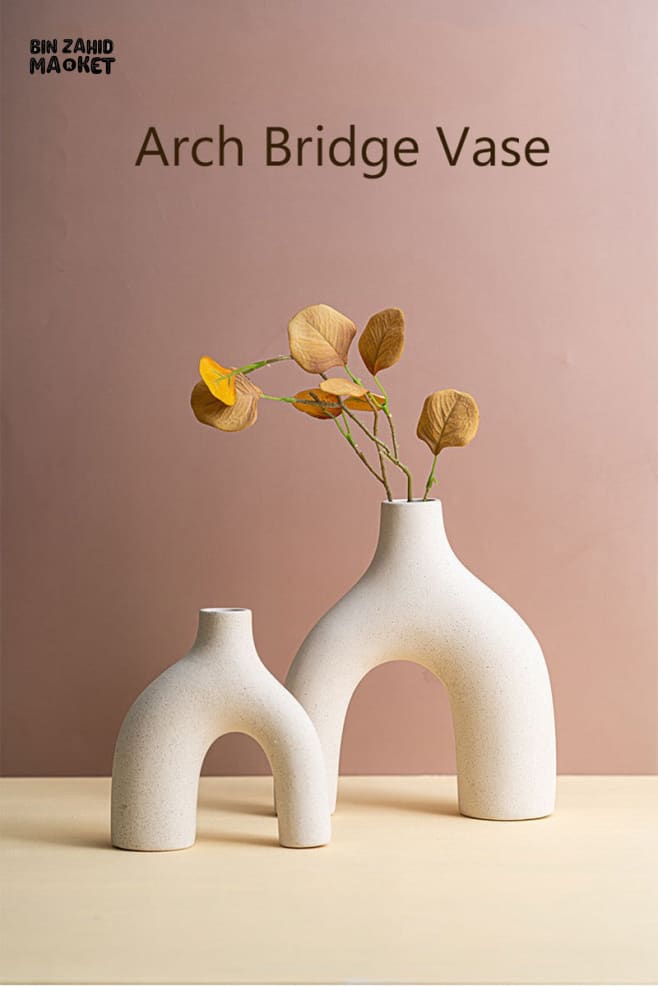 CAPIRON WHITE CERAMIC VASE NORDIC MODERN DECOR FOR DRIED & FRESH FLOWERS