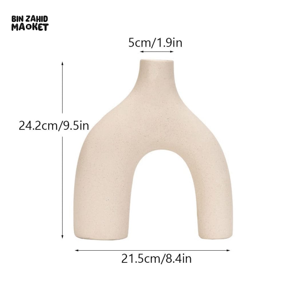 CAPIRON WHITE CERAMIC VASE NORDIC MODERN DECOR FOR DRIED & FRESH FLOWERS LARGE