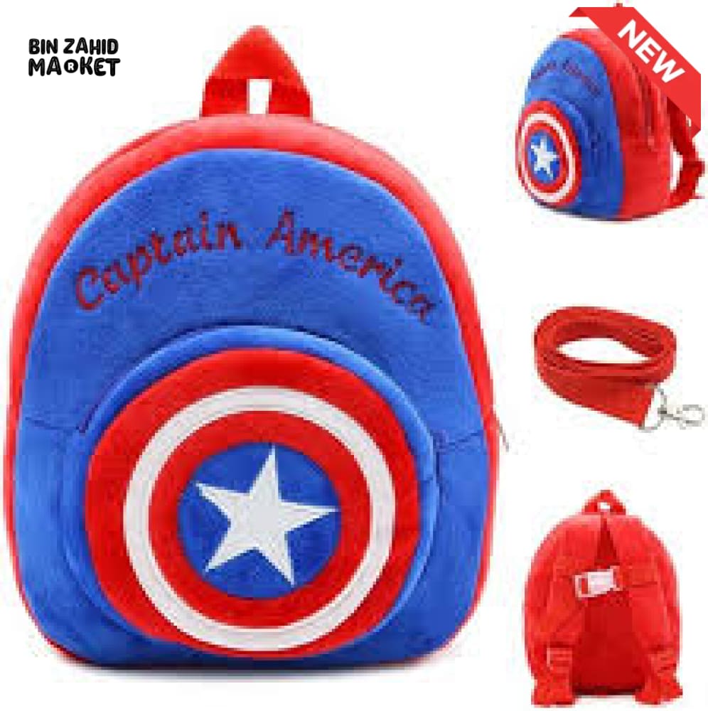 CAPTAIN AMERICA KIDS PLUSH BACKPACK WITH DETACHABLE STRAP - Baby Accessories