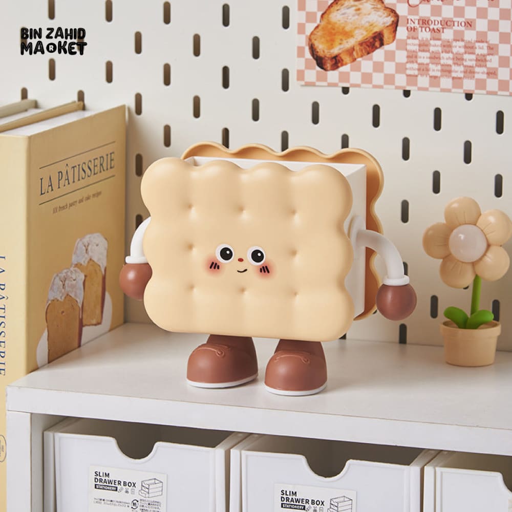 CARTOON COOKIE DESK ORGANIZER & PEN HOLDER STORAGE BOX - Biscuit