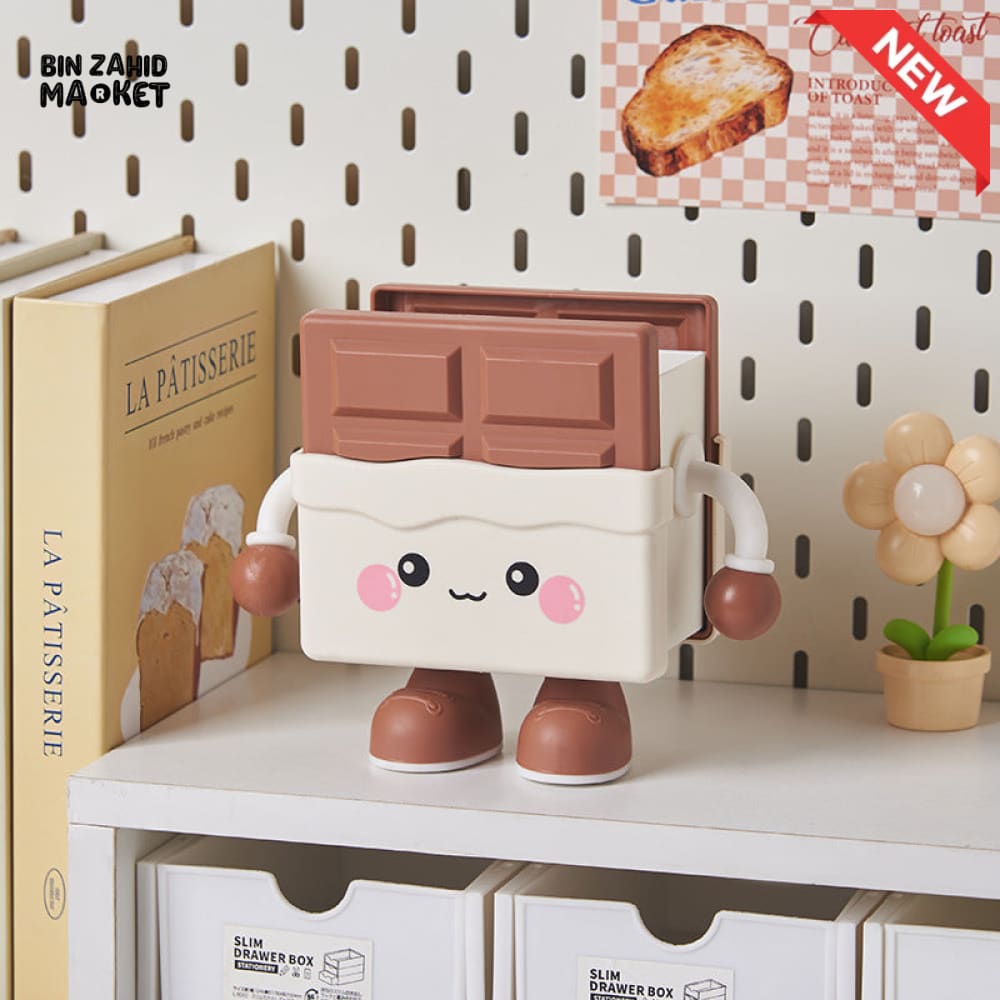 CARTOON COOKIE DESK ORGANIZER & PEN HOLDER STORAGE BOX - Chocolate