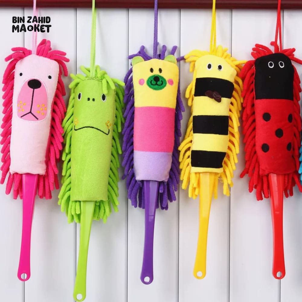 CARTOON MICROFIBER DUST CLEANING BRUSH – MINI HANDHELD ANTI-DUST CLEANER FOR HOME & CAR