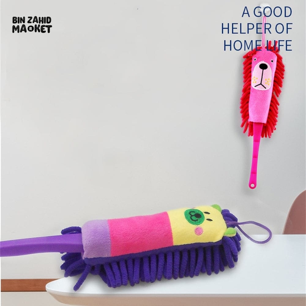 CARTOON MICROFIBER DUST CLEANING BRUSH – MINI HANDHELD ANTI-DUST CLEANER FOR HOME & CAR