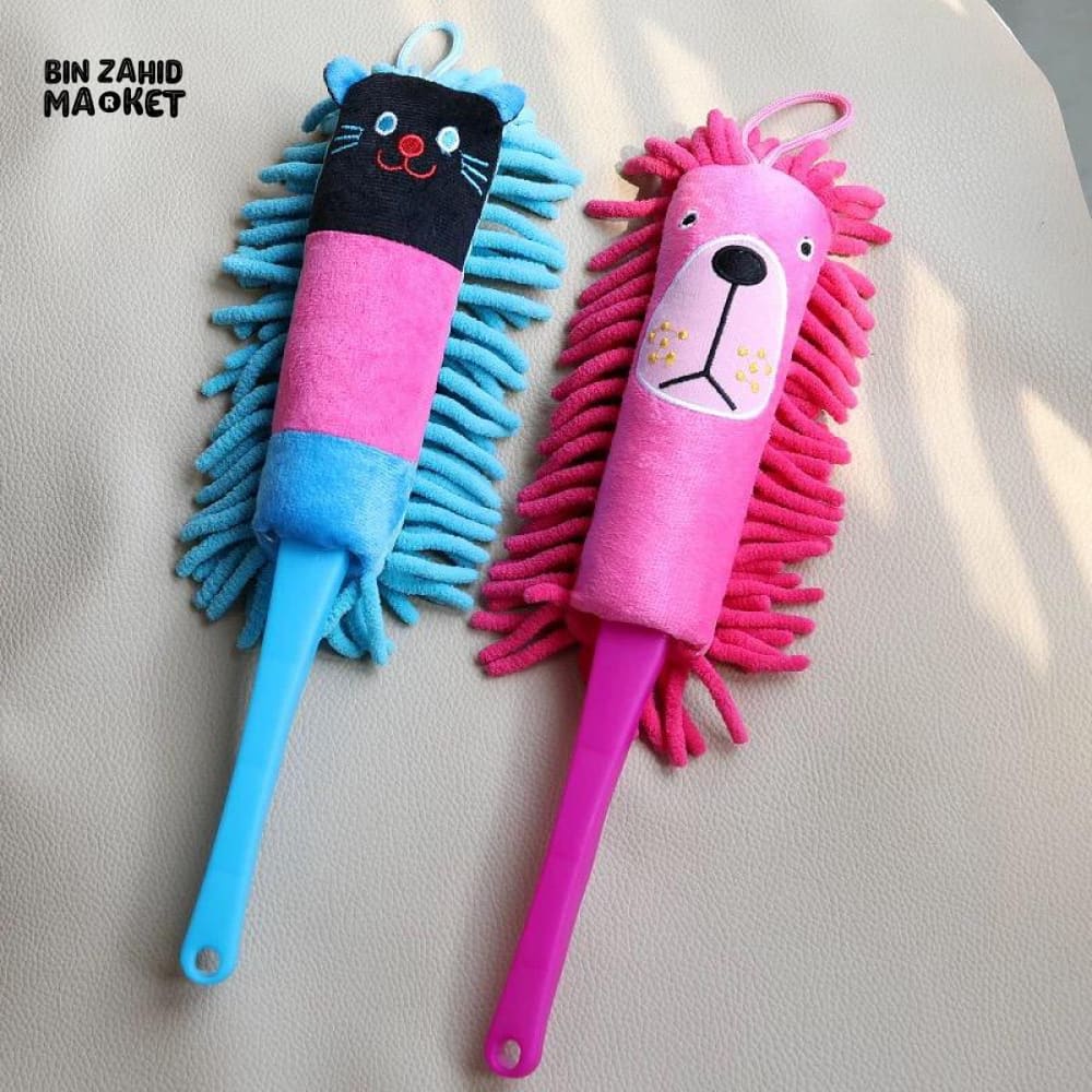CARTOON MICROFIBER DUST CLEANING BRUSH – MINI HANDHELD ANTI-DUST CLEANER FOR HOME & CAR