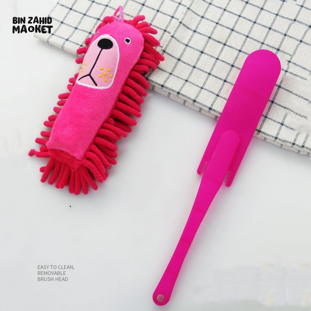 CARTOON MICROFIBER DUST CLEANING BRUSH – MINI HANDHELD ANTI-DUST CLEANER FOR HOME & CAR