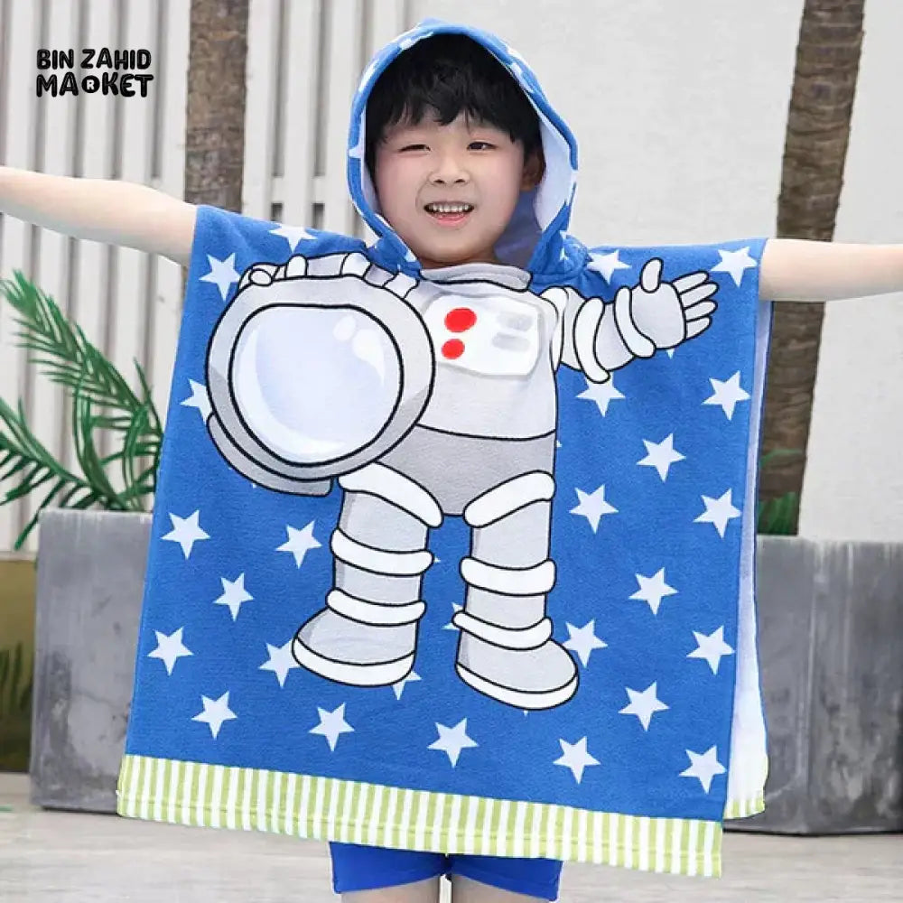 CARTOON PRINTED KIDS HOODED BATHROBE Astraunot 1-5 Years Of Kids