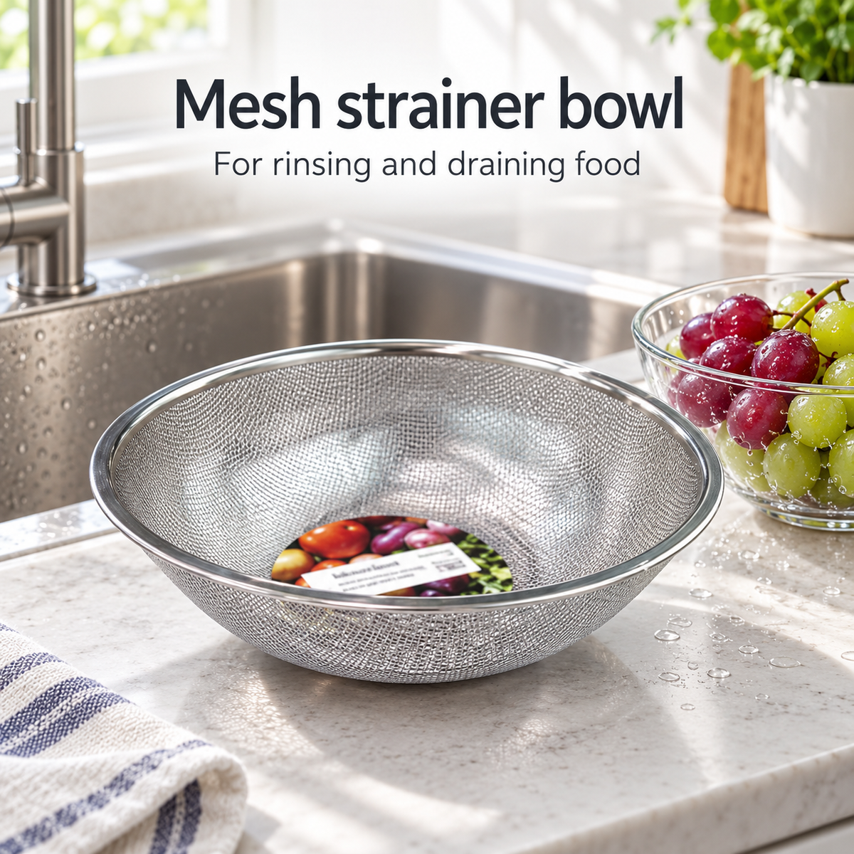 Danny Home Mesh Strainer Bowl - 26.3cm