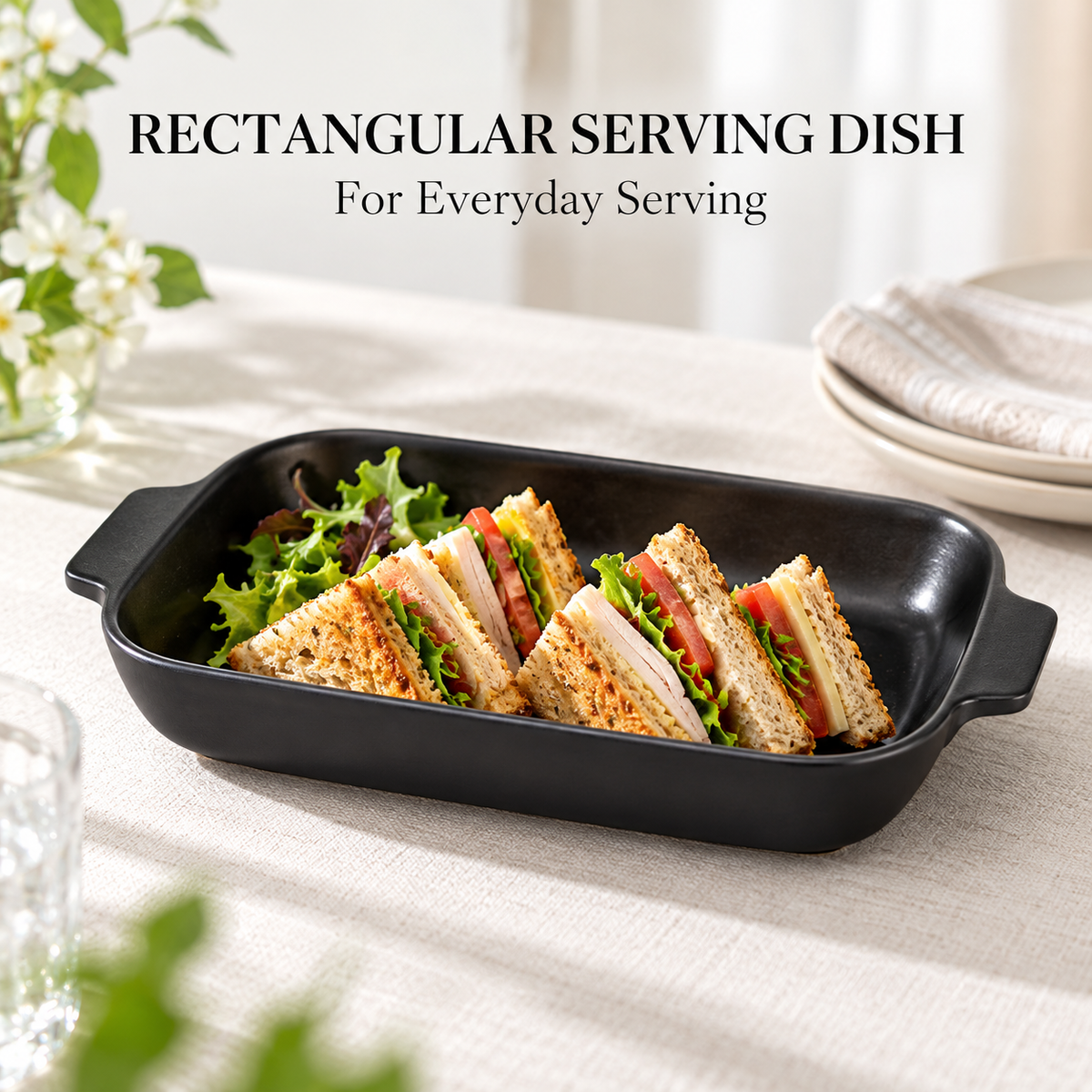 DANNY HOME RECTANGULAR SERVING DISH - 7 INCHES