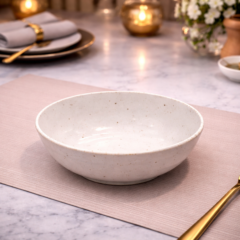 DANNY HOME SPECKLED WHITE CERAMIC BOWL 11CM -45ZKW 2049