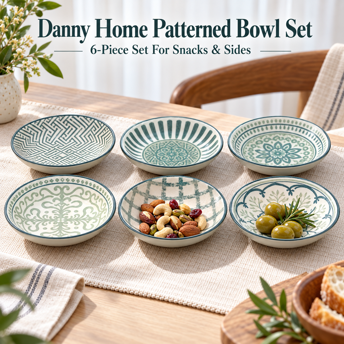 Danny Home 6 Piece Patterned Bowl Set
