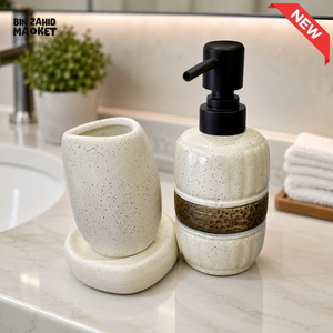 CERAMIC BATHROOM ACCESSORY SET - 3 PIECE SET