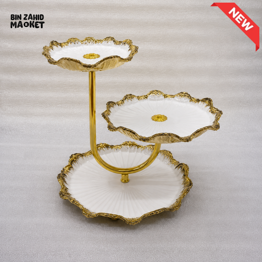 CERAMIC SERVING STAND - 3 LAYER