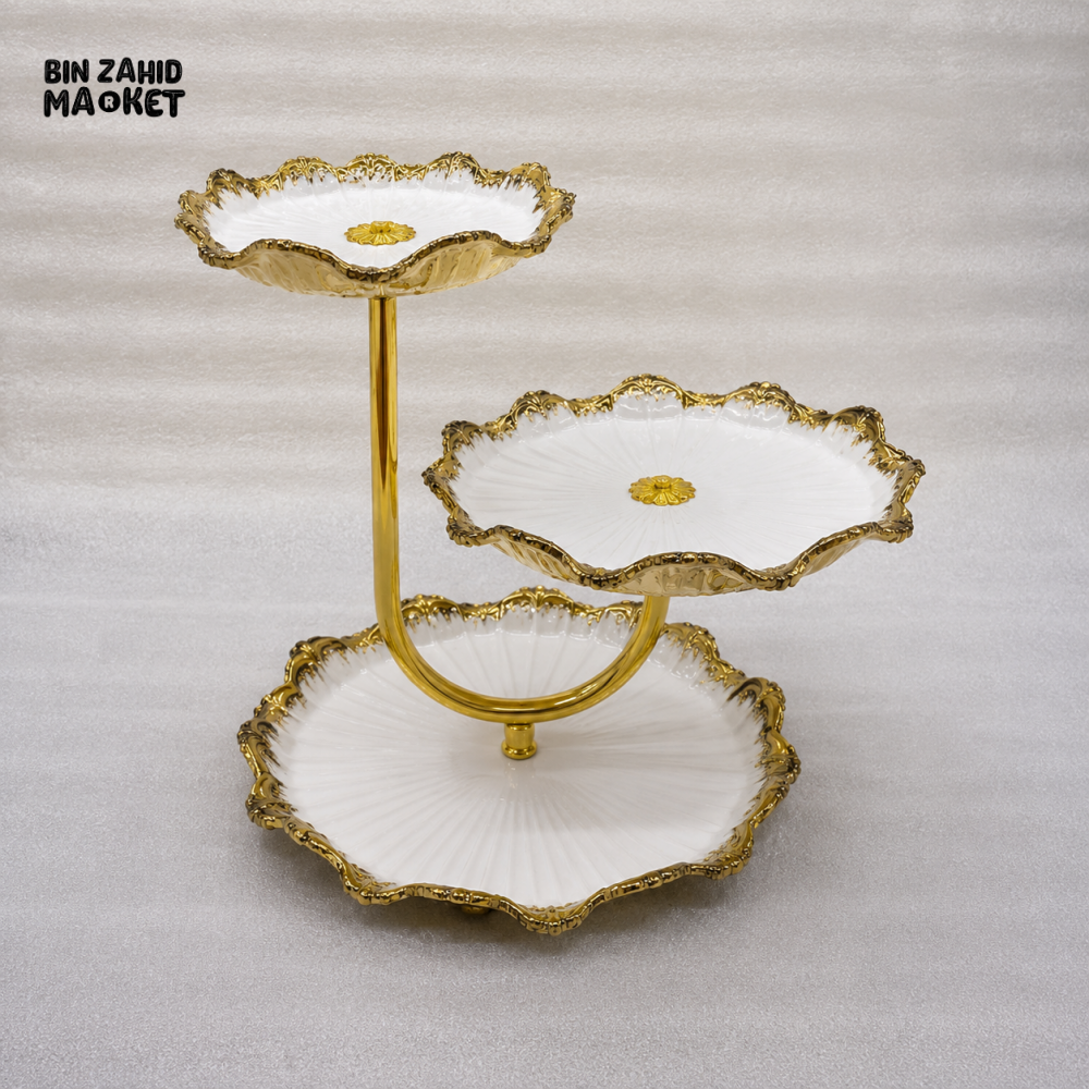 CERAMIC SERVING STAND - 3 LAYER