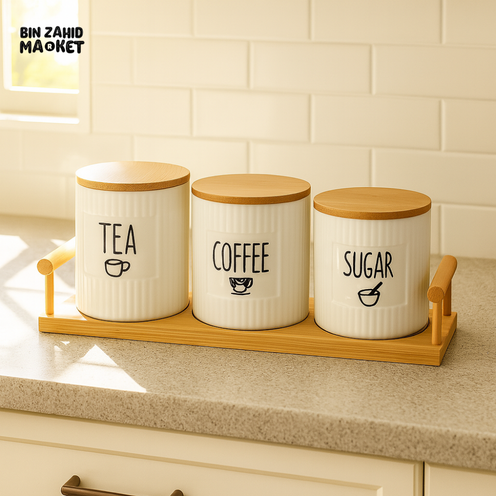 Ceramic Tea Coffee Sugar Canisters