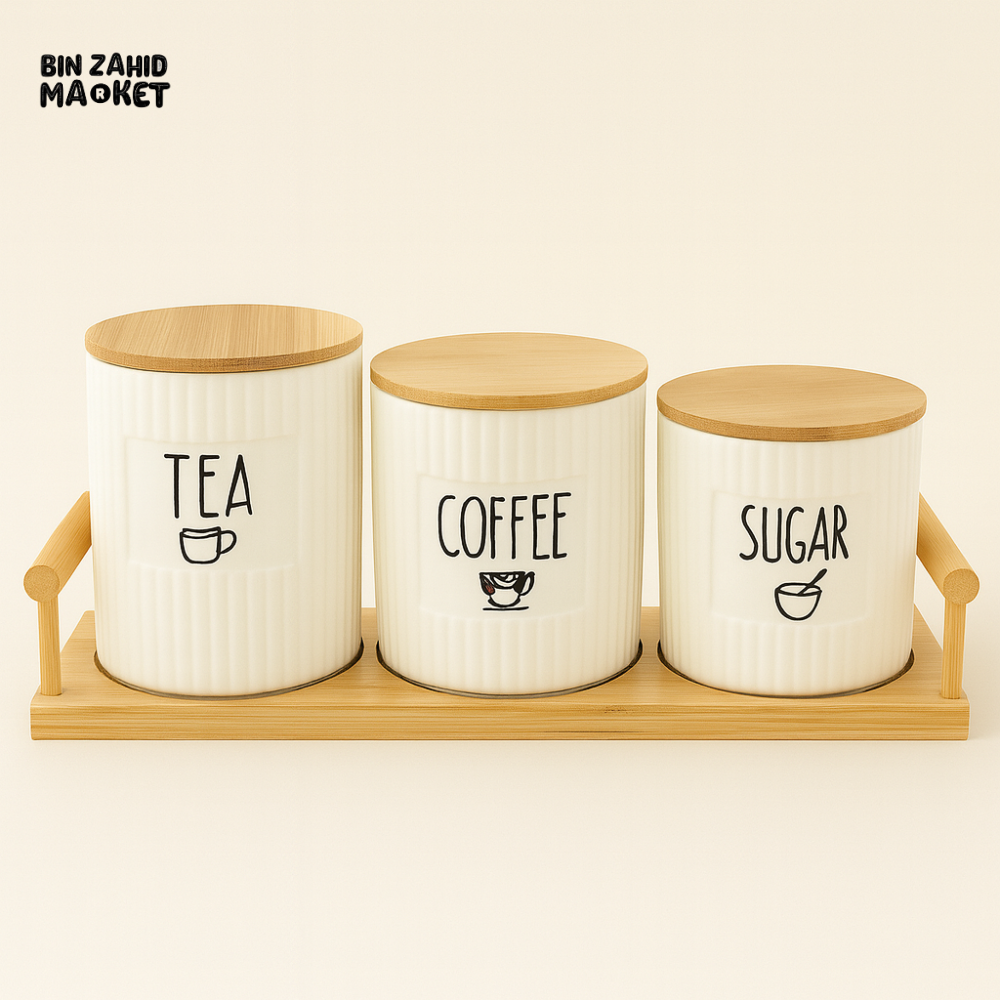 Ceramic Tea Coffee Sugar Canisters