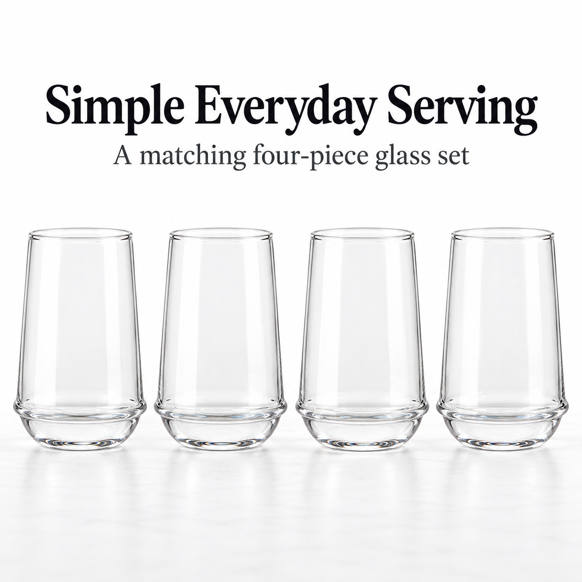 Danny Home 4 Piece Tapered Drinking Glass Set - 396 ml