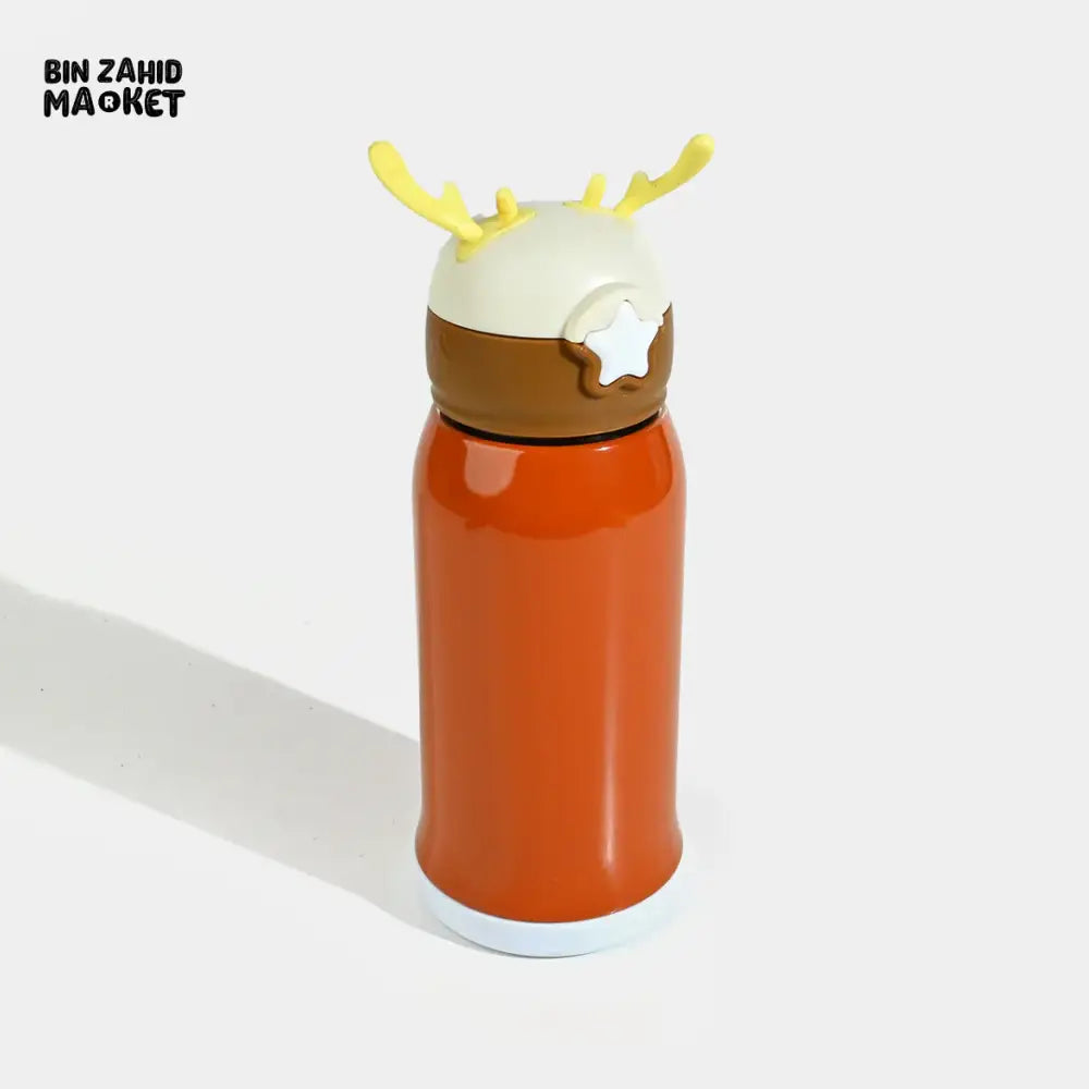 CHARACTER STAINLESS STEEL SIPPER BOTTLE WITH STRAW LEAK-PROOF & INSULATED - ORANGE