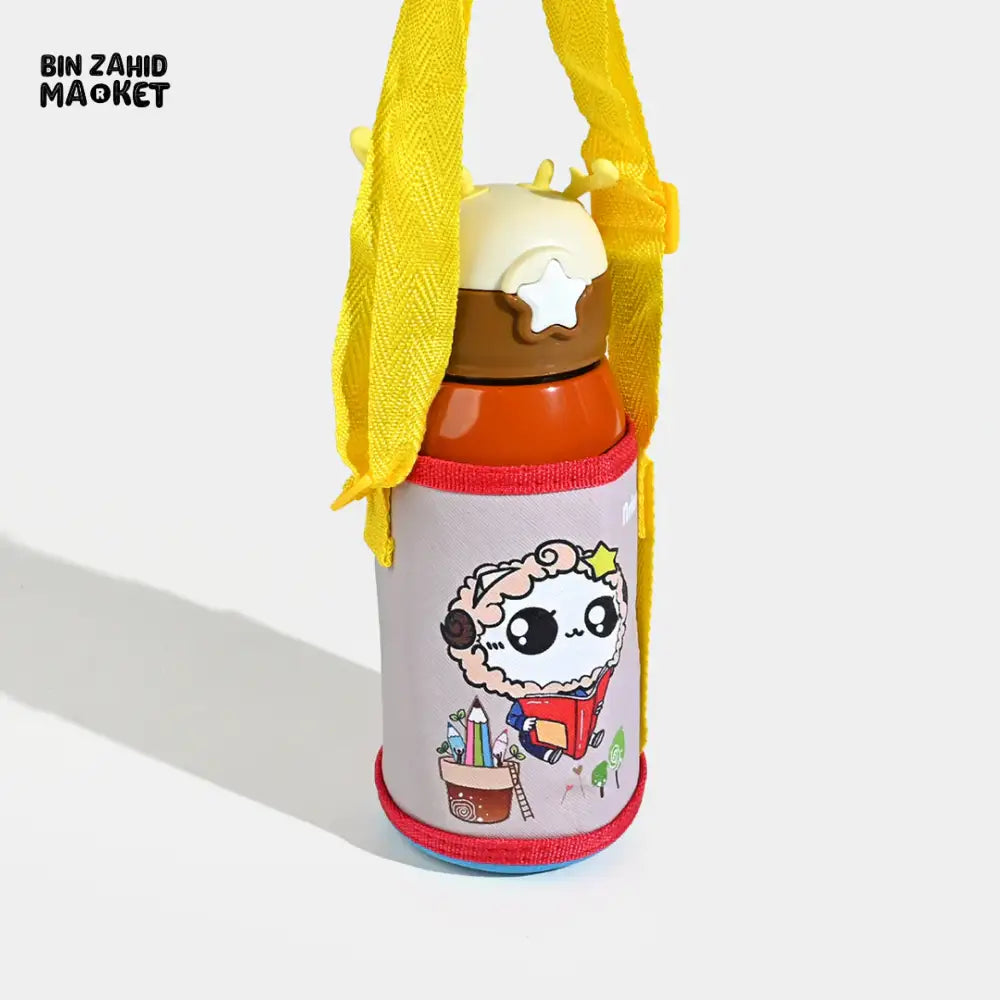 CHARACTER STAINLESS STEEL SIPPER BOTTLE WITH STRAW LEAK-PROOF & INSULATED - ORANGE
